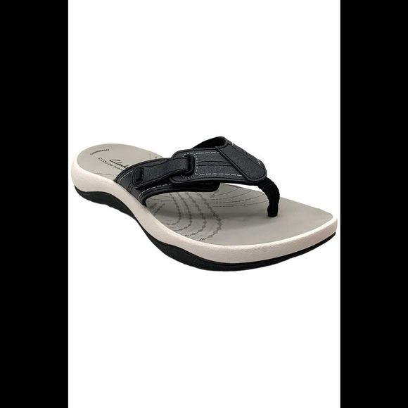 Clarks Women's Sunmaze Loop Flip Flop Sandal Black - Medium - Picture 1 of 3
